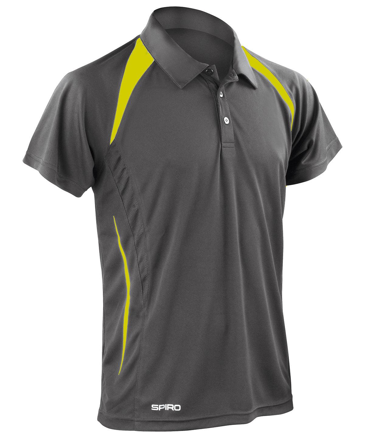 Grey/Lime - Spiro team spirit polo Polos Spiro Must Haves, Plus Sizes, Polos & Casual, Sports & Leisure Schoolwear Centres