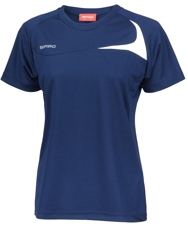 Navy/White - Women's Spiro dash training shirt T-Shirts Spiro Activewear & Performance, Sports & Leisure, T-Shirts & Vests, Women's Fashion Schoolwear Centres