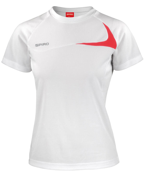 White/Red - Women's Spiro dash training shirt T-Shirts Spiro Activewear & Performance, Sports & Leisure, T-Shirts & Vests, Women's Fashion Schoolwear Centres