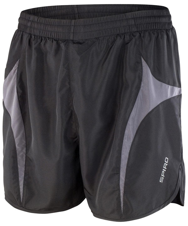 Black/Grey - Spiro micro-lite running shorts Shorts Spiro Sports & Leisure, Trousers & Shorts Schoolwear Centres