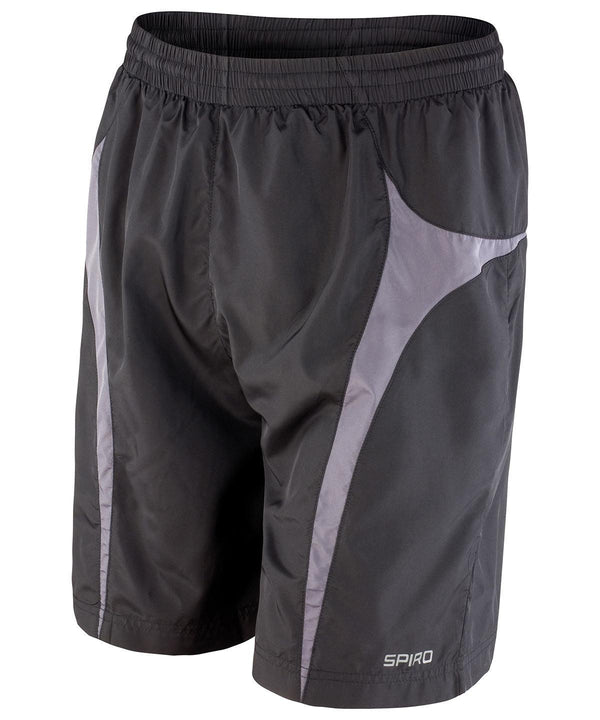 Black/Grey - Spiro micro-lite team shorts Shorts Spiro On-Trend Activewear, Sports & Leisure, Trousers & Shorts, UPF Protection Schoolwear Centres