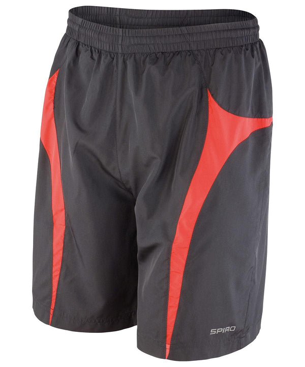 Black/Red - Spiro micro-lite team shorts Shorts Spiro On-Trend Activewear, Sports & Leisure, Trousers & Shorts, UPF Protection Schoolwear Centres