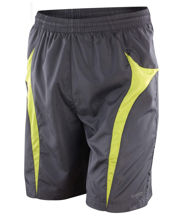 Grey/Lime - Spiro micro-lite team shorts Shorts Spiro On-Trend Activewear, Sports & Leisure, Trousers & Shorts, UPF Protection Schoolwear Centres