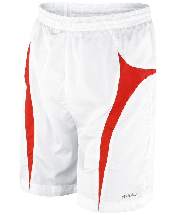 White/Red - Spiro micro-lite team shorts Shorts Spiro On-Trend Activewear, Sports & Leisure, Trousers & Shorts, UPF Protection Schoolwear Centres