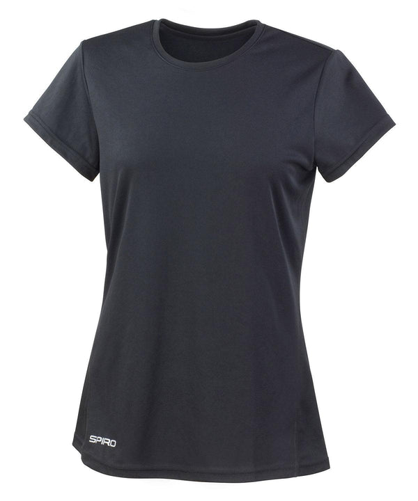 Black - Women's Spiro quick-dry short sleeve t-shirt T-Shirts Spiro Activewear & Performance, Back to the Gym, Sports & Leisure, Women's Fashion Schoolwear Centres