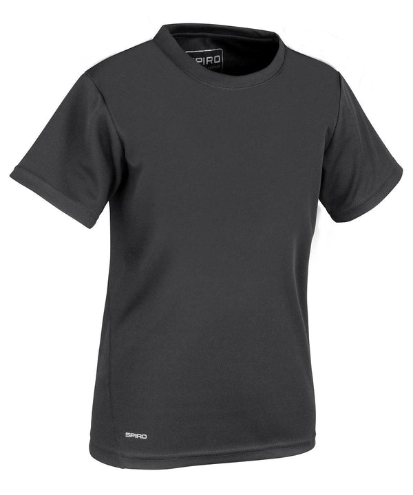 Black - Spiro quick-dry short sleeve junior t-shirt T-Shirts Spiro Junior, Sports & Leisure Schoolwear Centres