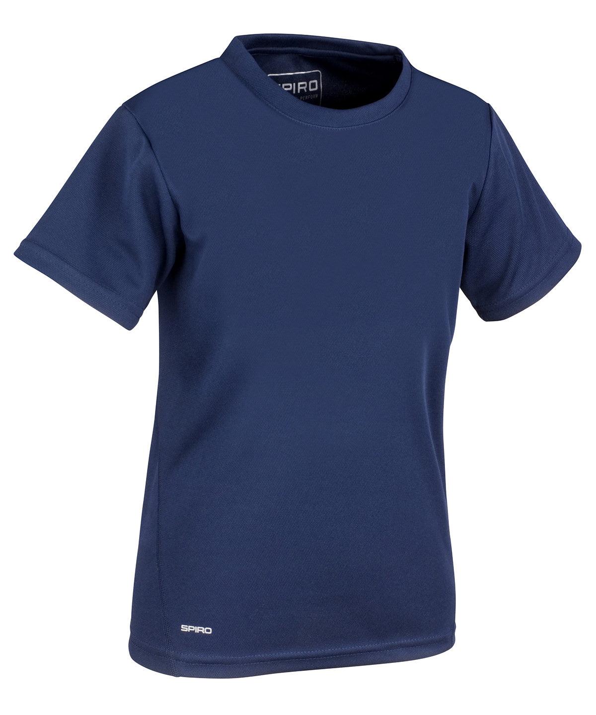 Navy - Spiro quick-dry short sleeve junior t-shirt T-Shirts Spiro Junior, Sports & Leisure Schoolwear Centres