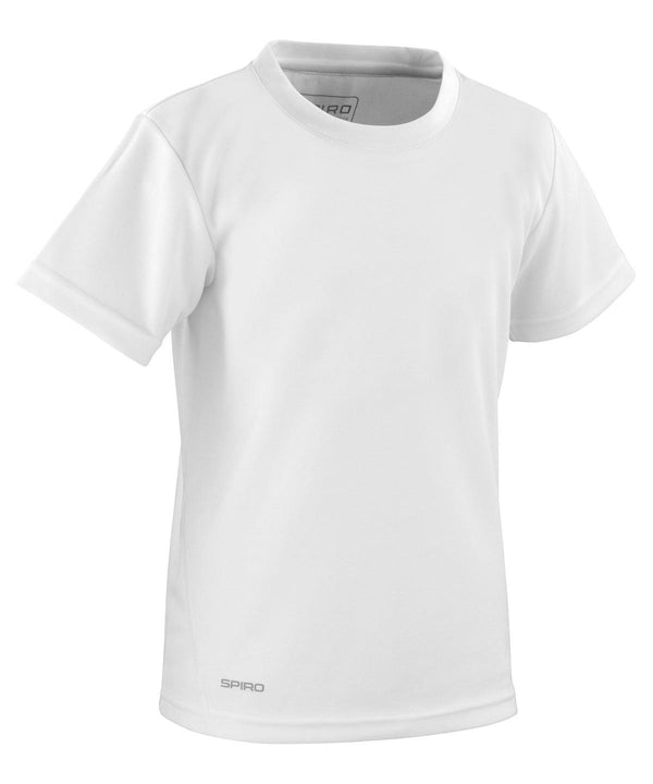 White - Spiro quick-dry short sleeve junior t-shirt T-Shirts Spiro Junior, Sports & Leisure Schoolwear Centres