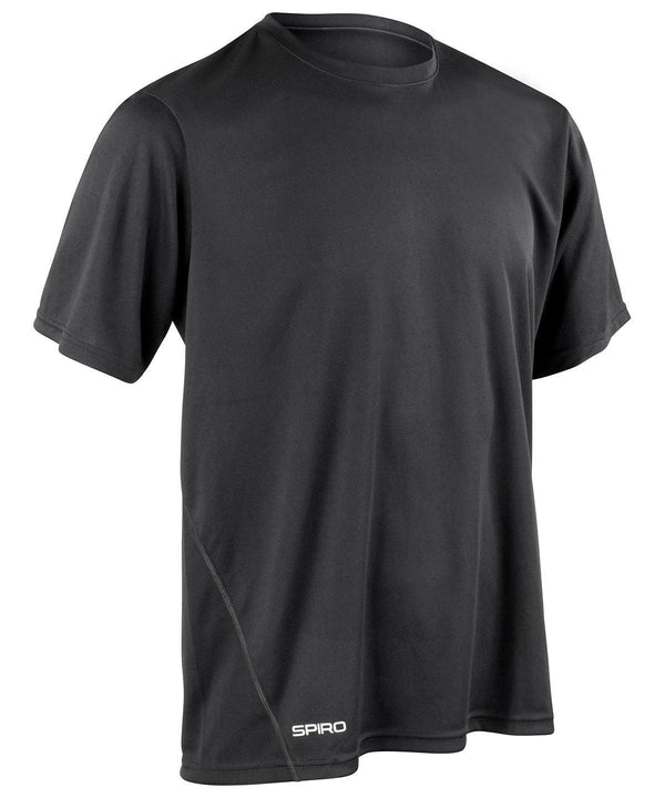 Black - Spiro quick-dry short sleeve t-shirt T-Shirts Spiro Activewear & Performance, Back to the Gym, Sports & Leisure Schoolwear Centres