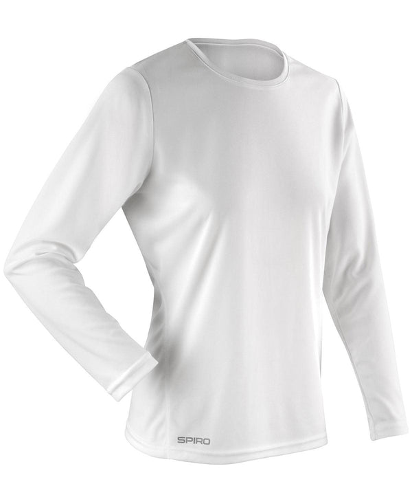 White - Women's Spiro quick-dry long sleeve t-shirt T-Shirts Spiro Activewear & Performance, Back to the Gym, Sports & Leisure, Women's Fashion Schoolwear Centres
