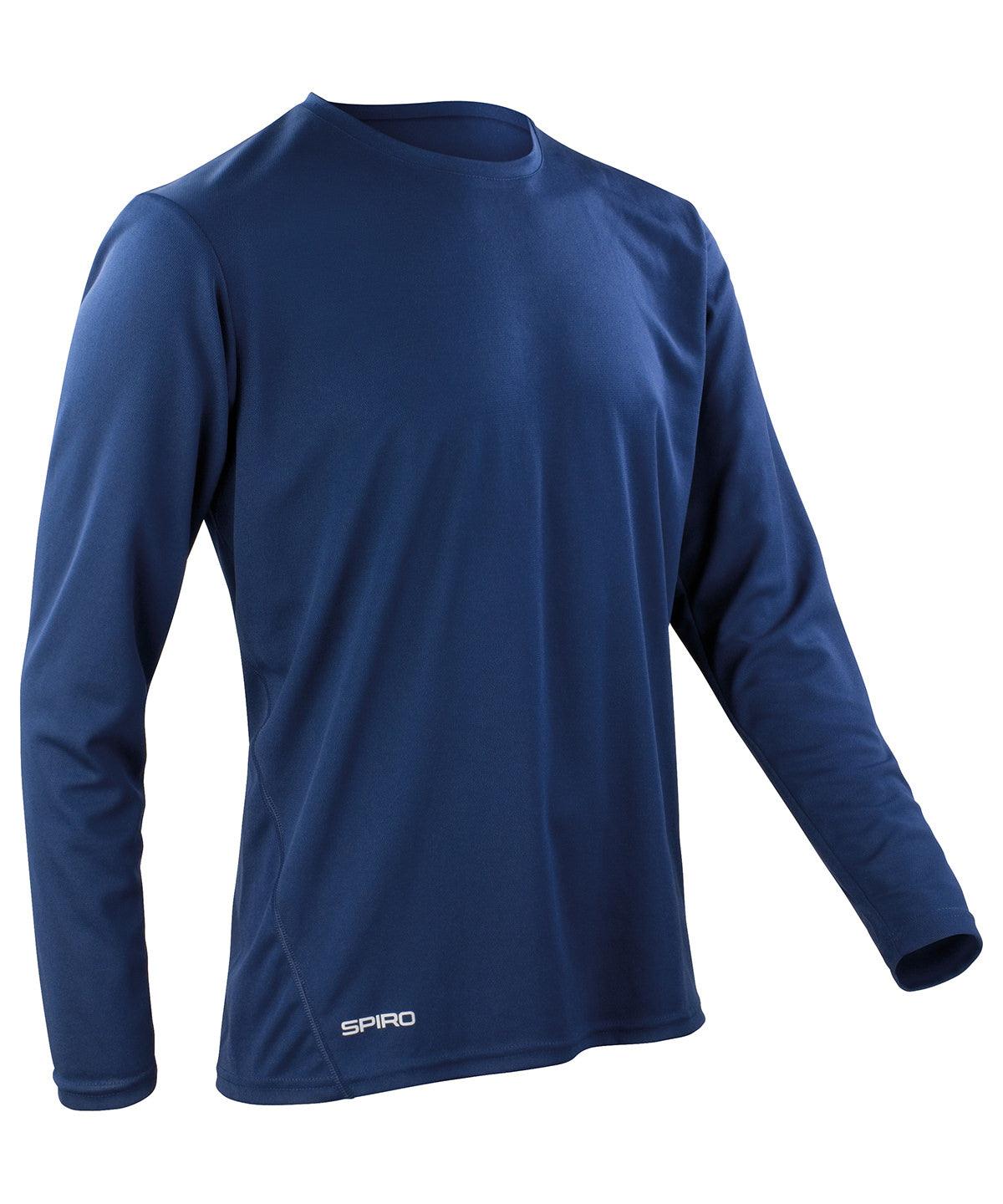 Navy - Spiro quick-dry long sleeve t-shirt T-Shirts Spiro Activewear & Performance, Back to the Gym, Sports & Leisure Schoolwear Centres