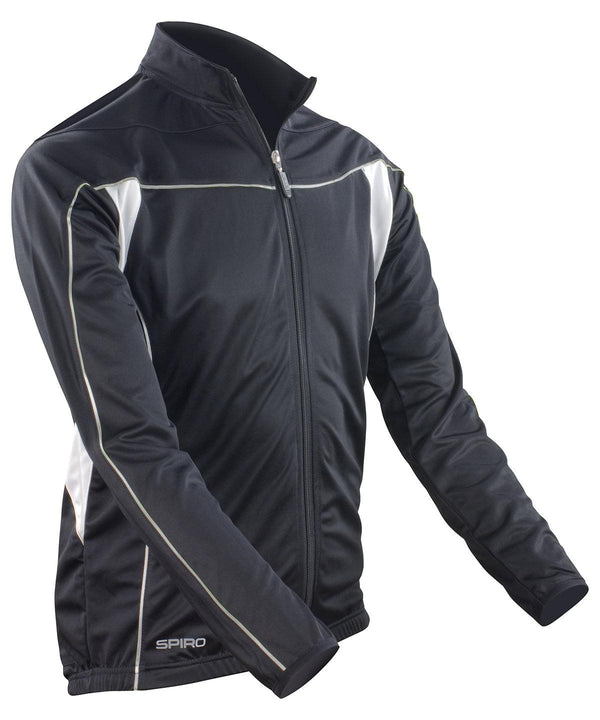 Black/White - Spiro bikewear long sleeve performance top Jackets Spiro Activewear & Performance, Jackets & Coats, Sports & Leisure, UPF Protection Schoolwear Centres