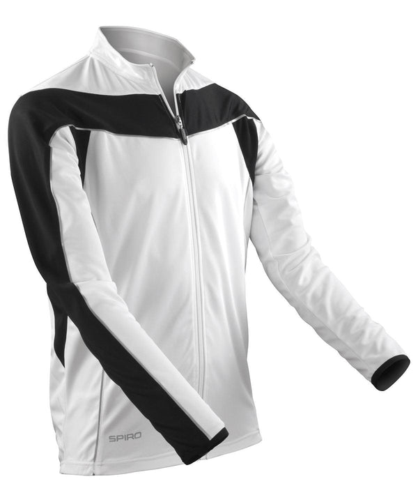 White/Black - Spiro bikewear long sleeve performance top Jackets Spiro Activewear & Performance, Jackets & Coats, Sports & Leisure, UPF Protection Schoolwear Centres