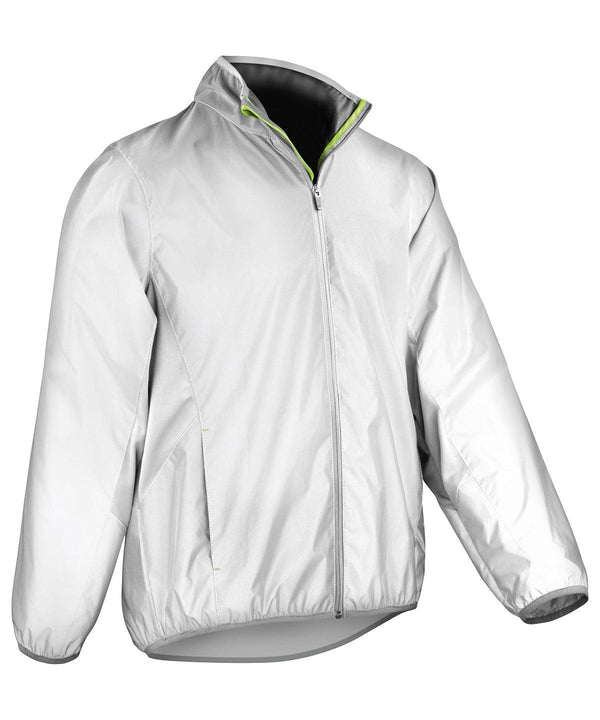 Neon White - Reflec-tex hi-vis jacket Jackets Spiro Jackets & Coats, Plus Sizes, Safetywear, Sports & Leisure Schoolwear Centres