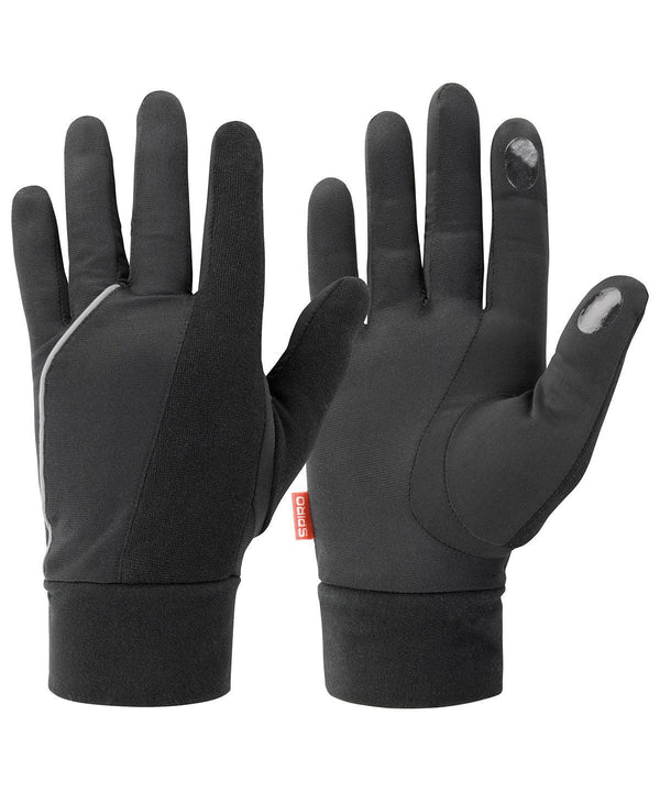 Black - Elite running gloves Gloves Spiro Sports & Leisure, Winter Essentials Schoolwear Centres