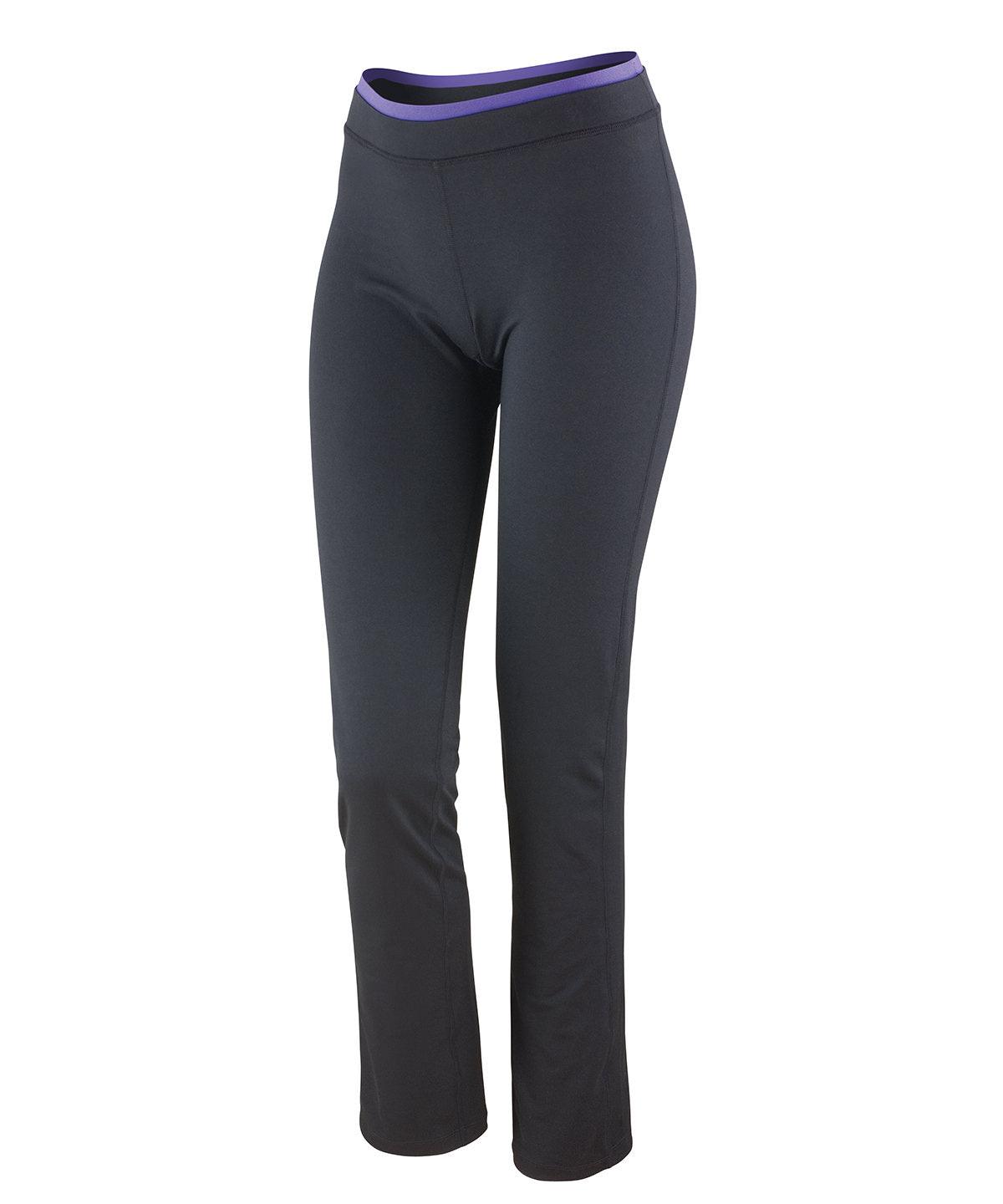 Black/Lavender - Women's fitness trousers Trousers Spiro Sports & Leisure Schoolwear Centres