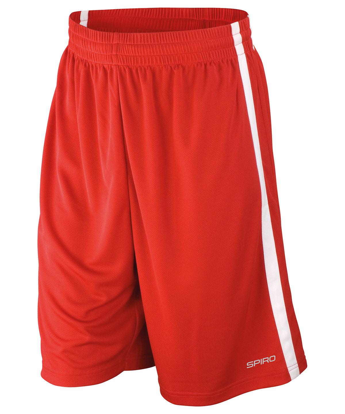 Red/White - Basketball quick-dry shorts Shorts Spiro Plus Sizes, Sports & Leisure Schoolwear Centres