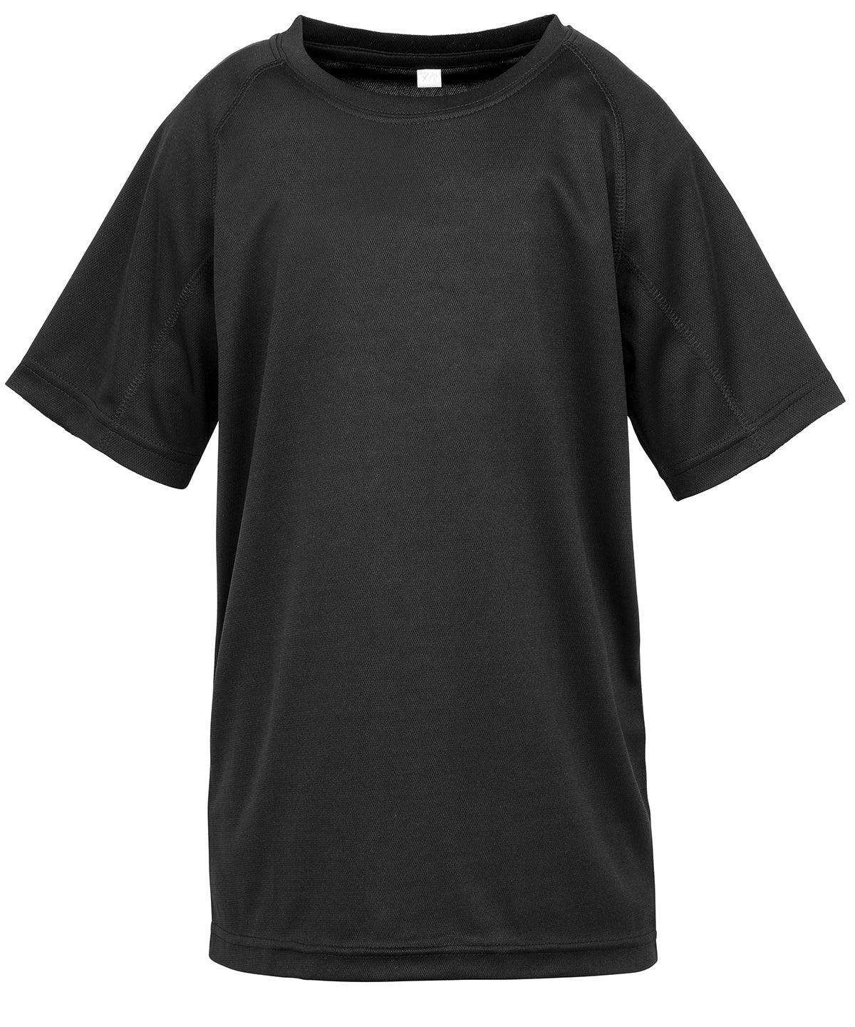 Black - Junior performance aircool tee T-Shirts Spiro Activewear & Performance, Athleisurewear, Rebrandable, Sports & Leisure, T-Shirts & Vests Schoolwear Centres