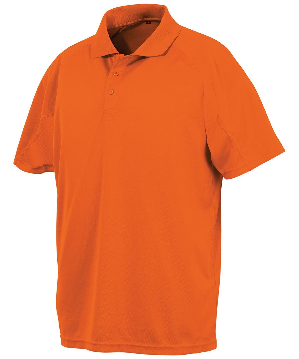 Flo Orange - Performance Aircool polo shirt Polos Spiro Activewear & Performance, Athleisurewear, Plus Sizes, Polos & Casual, Rebrandable, Sports & Leisure Schoolwear Centres