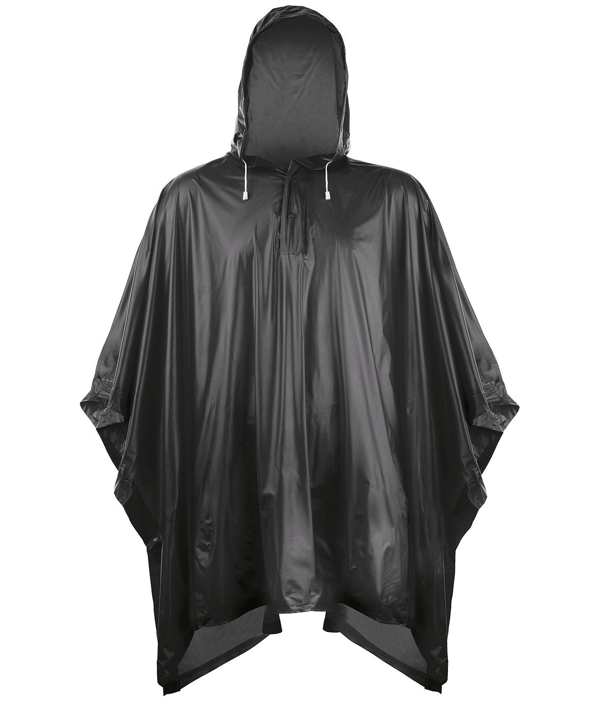 Black - Plastic poncho Ponchos Splashmacs Festival, Jackets & Coats, Must Haves Schoolwear Centres