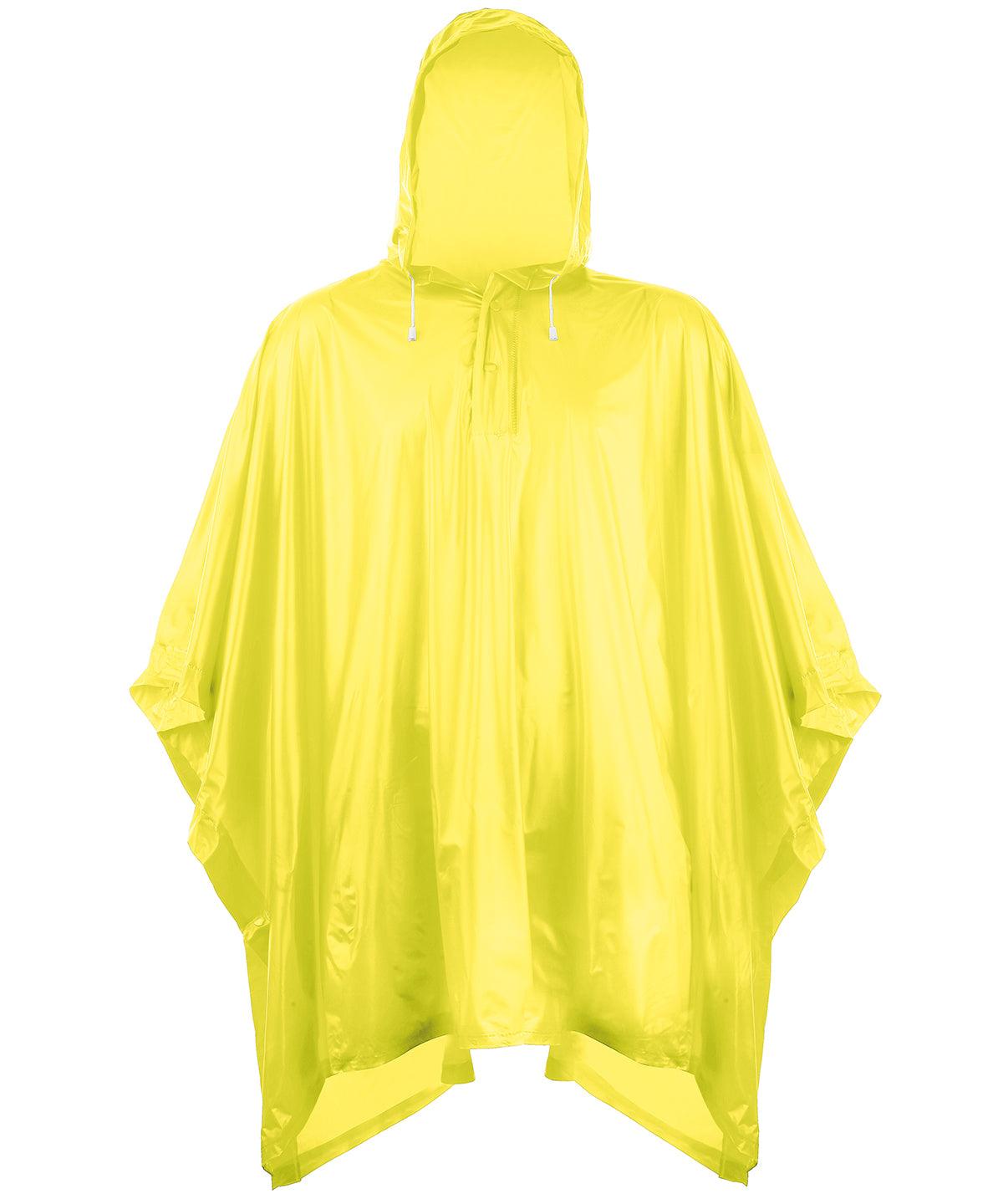 Yellow - Plastic poncho Ponchos Splashmacs Festival, Jackets & Coats, Must Haves Schoolwear Centres