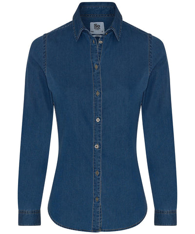 Dark Blue - Women's Lucy denim shirt Shirts AWDis So Denim Denim, Rebrandable, Shirts & Blouses Schoolwear Centres