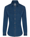 Dark Blue - Women's Lucy denim shirt Shirts AWDis So Denim Denim, Rebrandable, Shirts & Blouses Schoolwear Centres