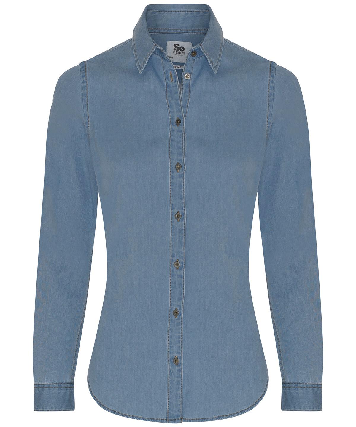 Light Blue - Women's Lucy denim shirt Shirts AWDis So Denim Denim, Rebrandable, Shirts & Blouses Schoolwear Centres