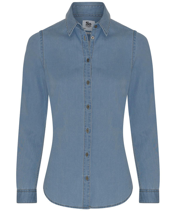 Light Blue - Women's Lucy denim shirt Shirts AWDis So Denim Denim, Rebrandable, Shirts & Blouses Schoolwear Centres