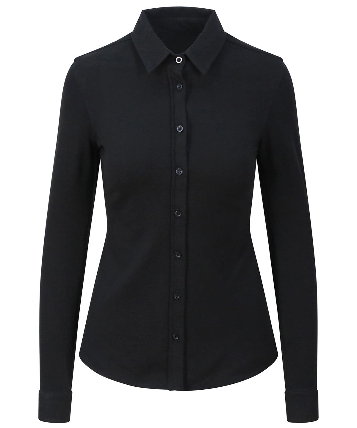 Black - Women's Anna knitted shirt Shirts AWDis So Denim Denim, Shirts & Blouses Schoolwear Centres
