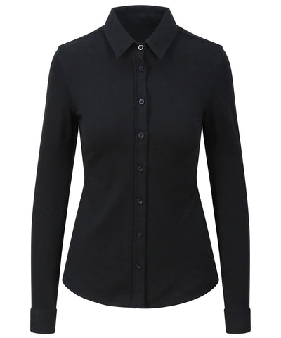 Black - Women's Anna knitted shirt Shirts AWDis So Denim Denim, Shirts & Blouses Schoolwear Centres