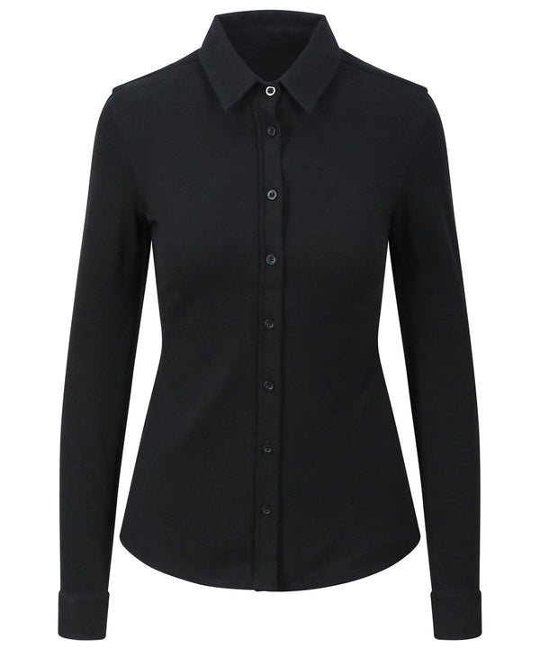 Black - Women's Anna knitted shirt Shirts AWDis So Denim Denim, Shirts & Blouses Schoolwear Centres