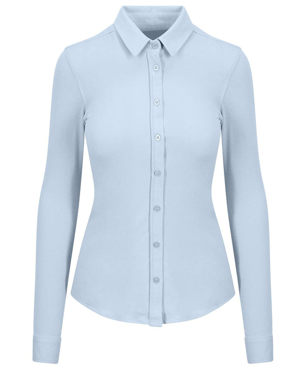 Blue - Women's Anna knitted shirt Shirts AWDis So Denim Denim, Shirts & Blouses Schoolwear Centres