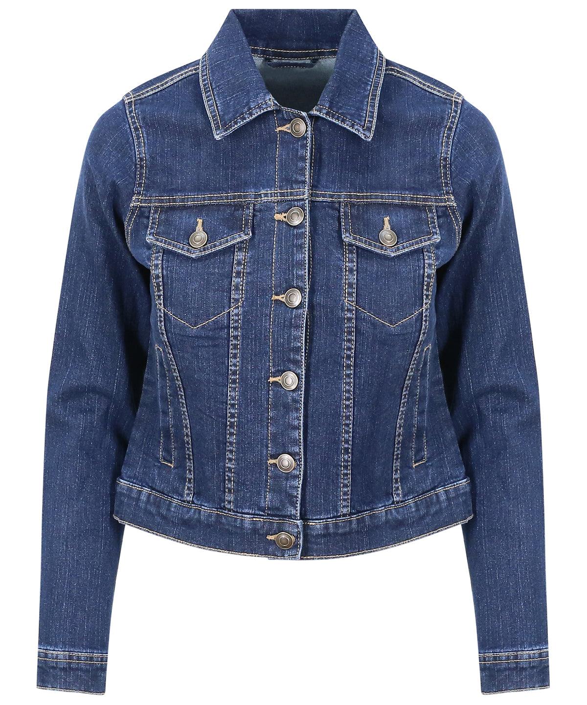 Dark Blue Wash - Women's Olivia denim jacket Jackets AWDis So Denim Cropped, Denim, Jackets & Coats, Streetwear Schoolwear Centres