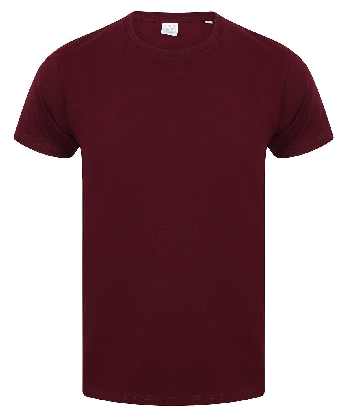 Burgundy - Men's feel good stretch t-shirt T-Shirts SF Must Haves, Raladeal - Recently Added, Rebrandable, T-Shirts & Vests Schoolwear Centres