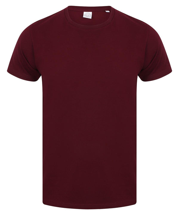 Burgundy - Men's feel good stretch t-shirt T-Shirts SF Must Haves, Raladeal - Recently Added, Rebrandable, T-Shirts & Vests Schoolwear Centres