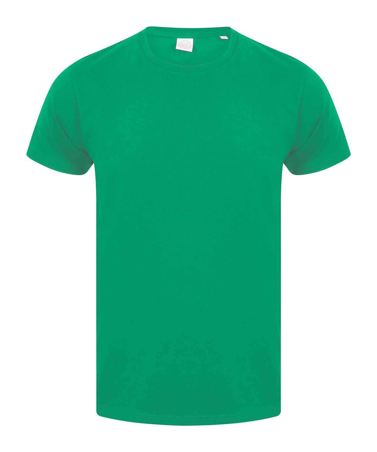 Green - Men's feel good stretch t-shirt T-Shirts SF Must Haves, Raladeal - Recently Added, Rebrandable, T-Shirts & Vests Schoolwear Centres