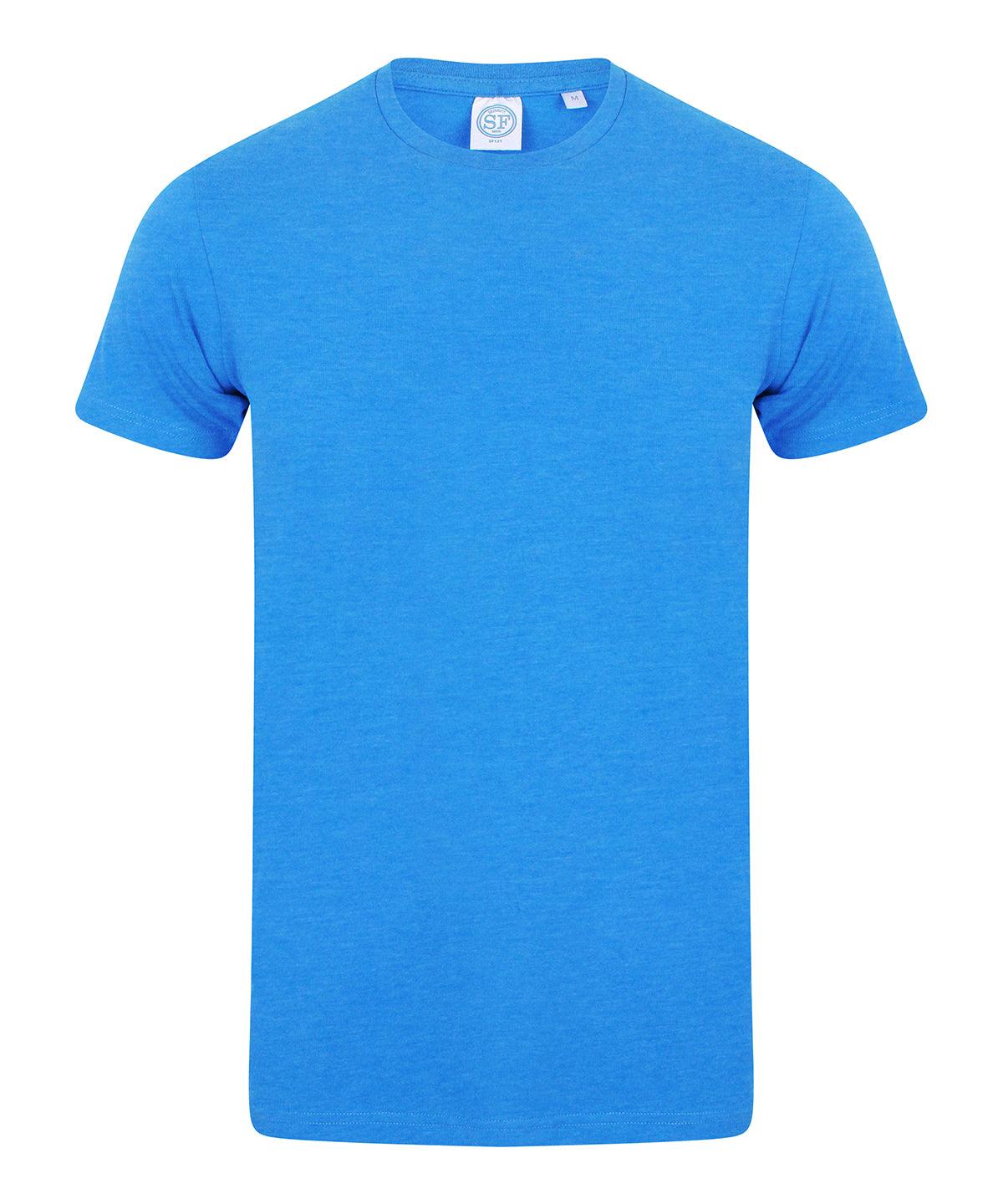 Heather Blue - Men's feel good stretch t-shirt T-Shirts SF Must Haves, Raladeal - Recently Added, Rebrandable, T-Shirts & Vests Schoolwear Centres