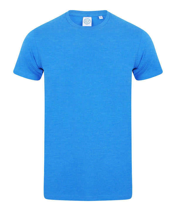 Heather Blue - Men's feel good stretch t-shirt T-Shirts SF Must Haves, Raladeal - Recently Added, Rebrandable, T-Shirts & Vests Schoolwear Centres