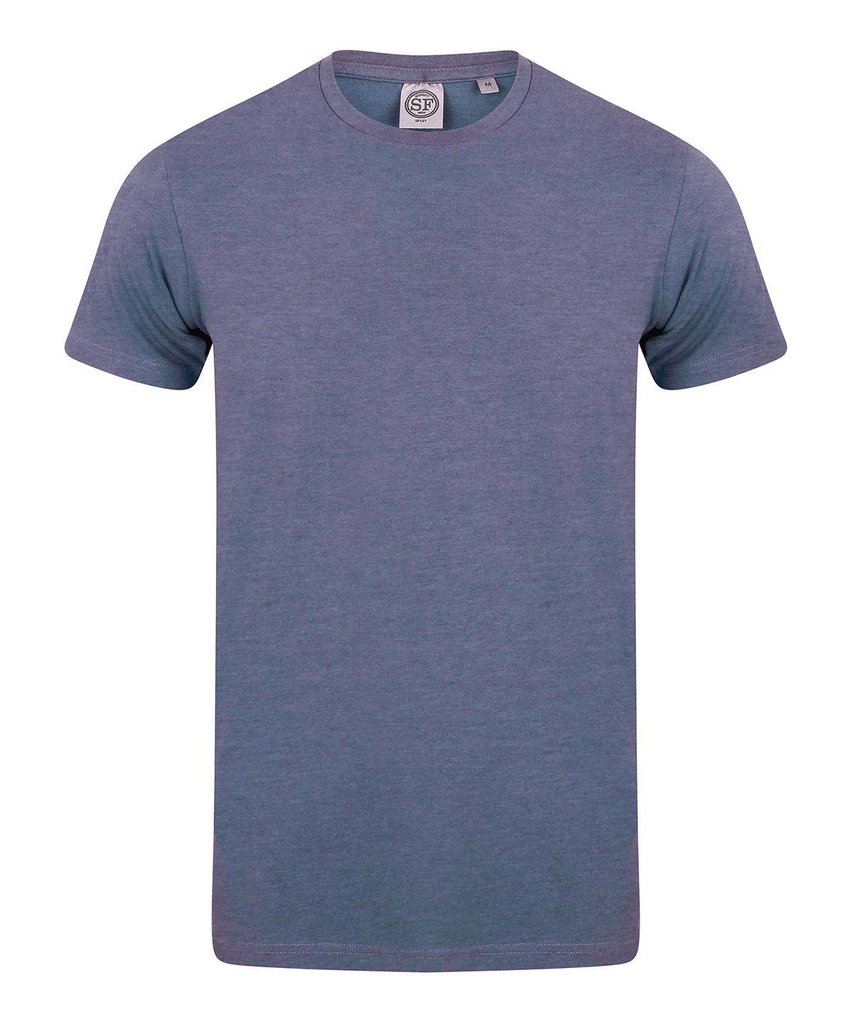 Heather Navy - Men's feel good stretch t-shirt T-Shirts SF Must Haves, Raladeal - Recently Added, Rebrandable, T-Shirts & Vests Schoolwear Centres