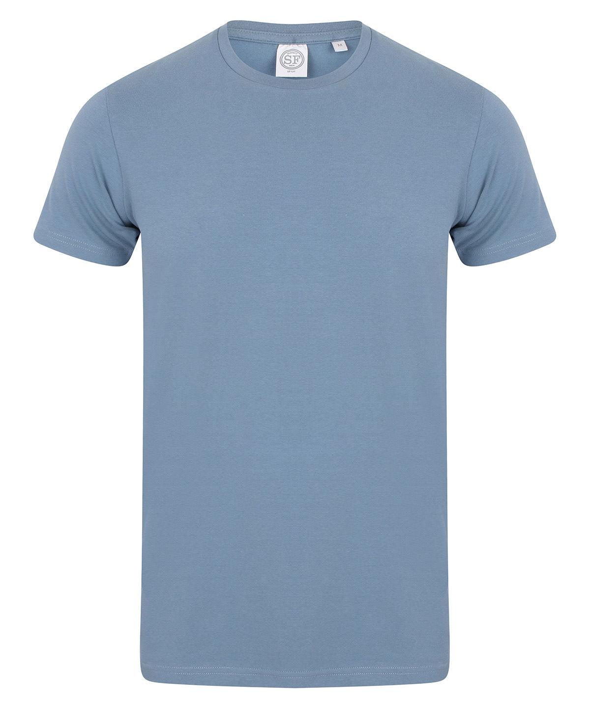 Stone Blue - Men's feel good stretch t-shirt T-Shirts SF Must Haves, Raladeal - Recently Added, Rebrandable, T-Shirts & Vests Schoolwear Centres