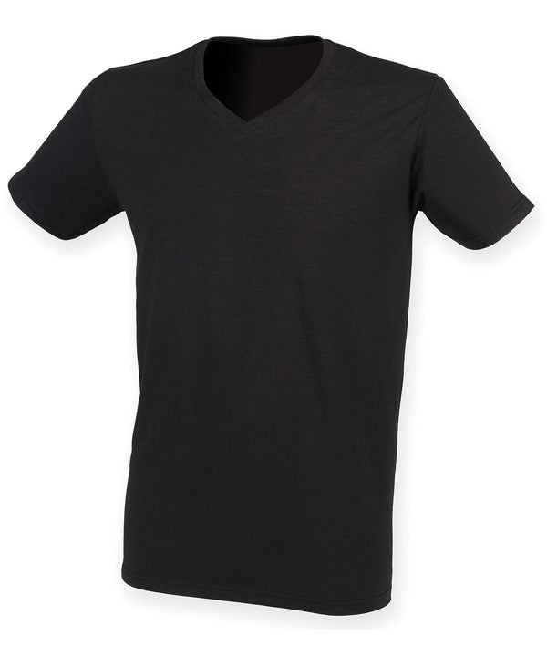 Black - Men's feel good stretch v-neck t-shirt T-Shirts SF Rebrandable, T-Shirts & Vests Schoolwear Centres