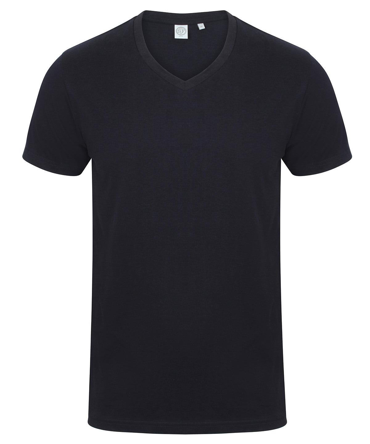 Navy - Men's feel good stretch v-neck t-shirt T-Shirts SF Rebrandable, T-Shirts & Vests Schoolwear Centres