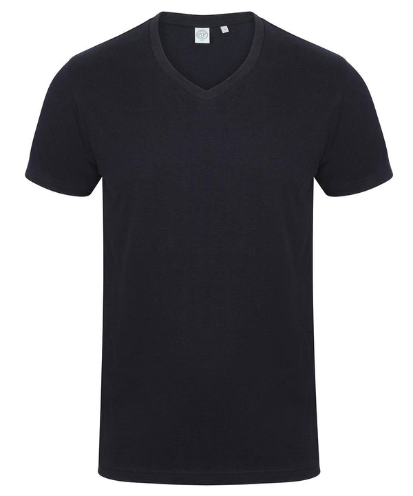 Navy - Men's feel good stretch v-neck t-shirt T-Shirts SF Rebrandable, T-Shirts & Vests Schoolwear Centres