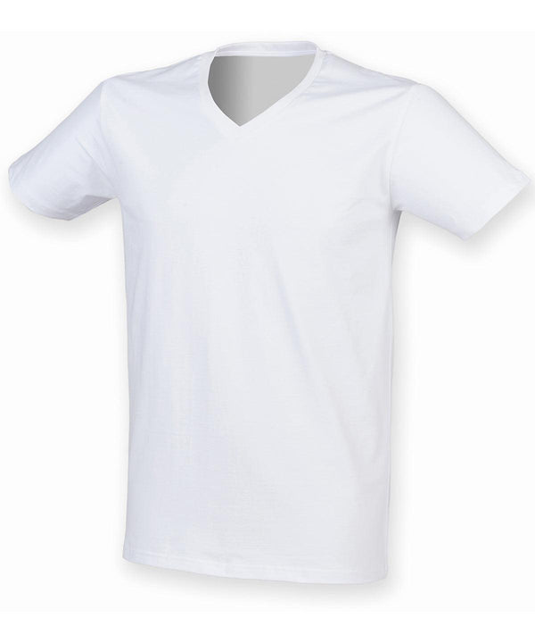 White - Men's feel good stretch v-neck t-shirt T-Shirts SF Rebrandable, T-Shirts & Vests Schoolwear Centres