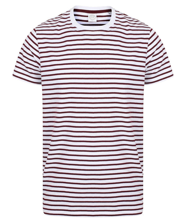 White/Burgundy - Unisex striped T T-Shirts SF Must Haves, Raladeal - Recently Added, Rebrandable, T-Shirts & Vests Schoolwear Centres