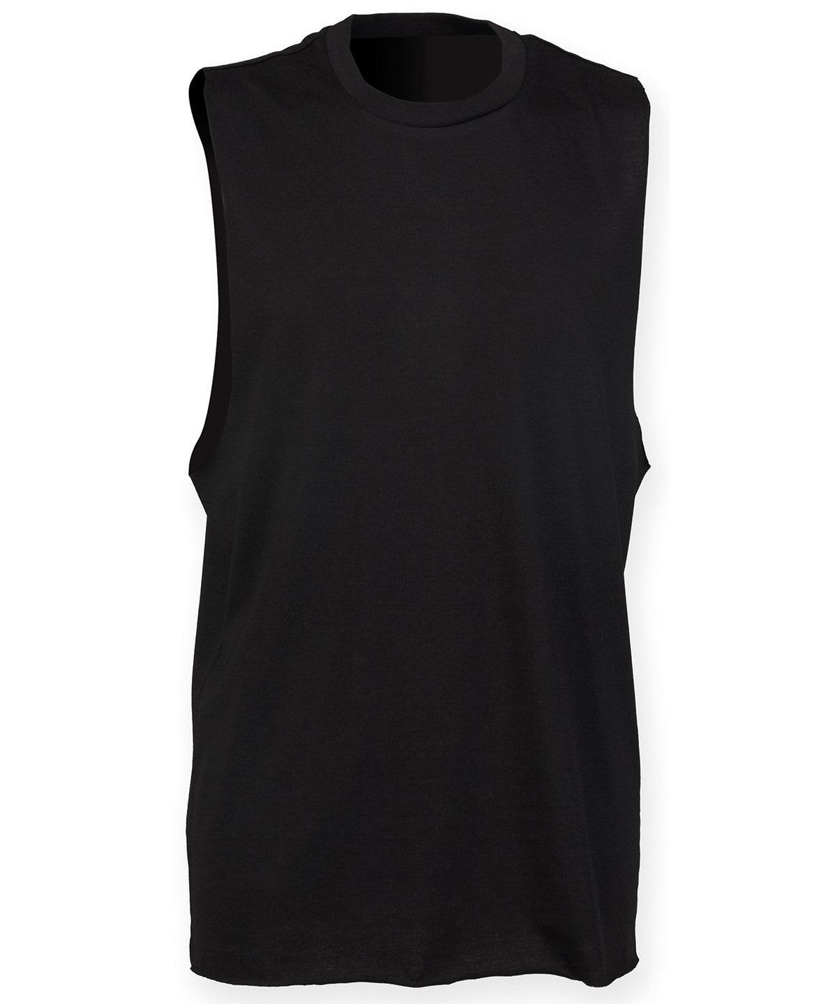 Black - High neck slash armhole vest Vests SF Athleisurewear, Must Haves, T-Shirts & Vests Schoolwear Centres