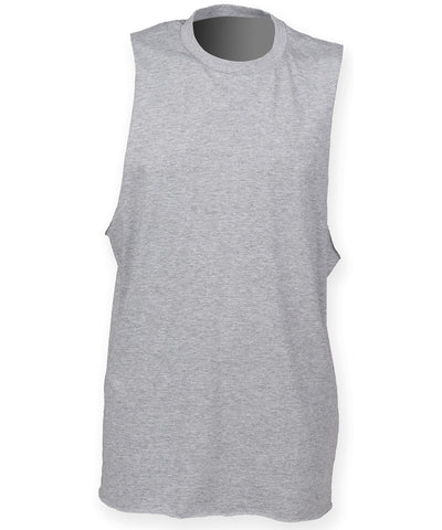 High neck slash armhole vest