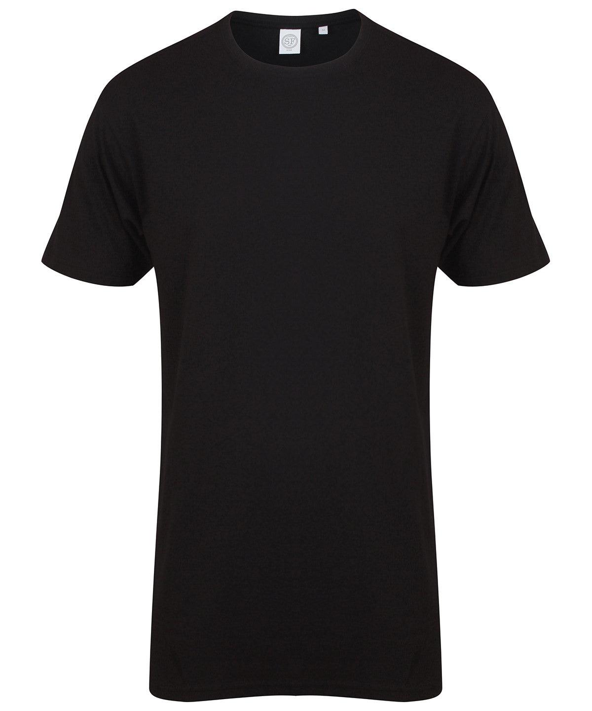 Black - Longline t-shirt with dipped hem T-Shirts SF Longer Length, Oversized, Rebrandable, T-Shirts & Vests Schoolwear Centres