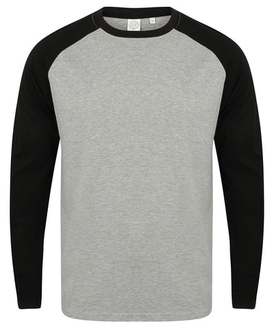 Heather Grey/Black - Long sleeve baseball t-shirt T-Shirts SF Luxe Streetwear, Raladeal - Recently Added, Street Casual, T-Shirts & Vests Schoolwear Centres